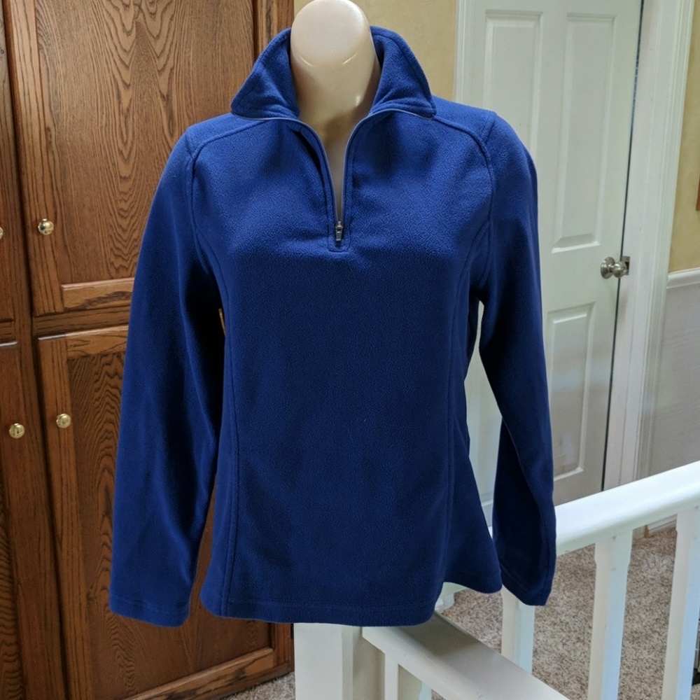 LANDS END Women's 1/4 zip Fleece Pullover-6/8